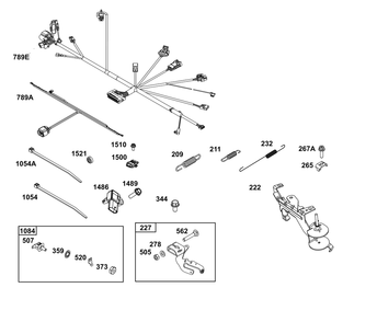 Controls Group Diagram and Parts List for 38E347-0124-01 200000 - 399999 Briggs and Stratton Engine